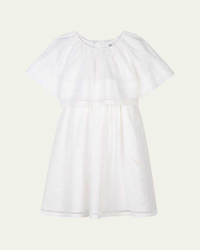Girl's Logo-Print Embroidered Dress, Size 8-14